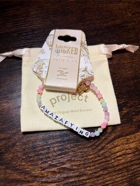 Multicolor Pastel Bead Wicked 'AMAZAFYING' Bracelet with Gold Charms